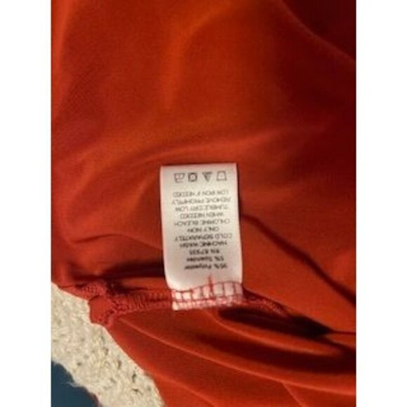 Susan Graver Red Sleeveless Draped Neck‎ Top M LIQUID KNIT Polyester & Spandex - Picture 5 of 14
